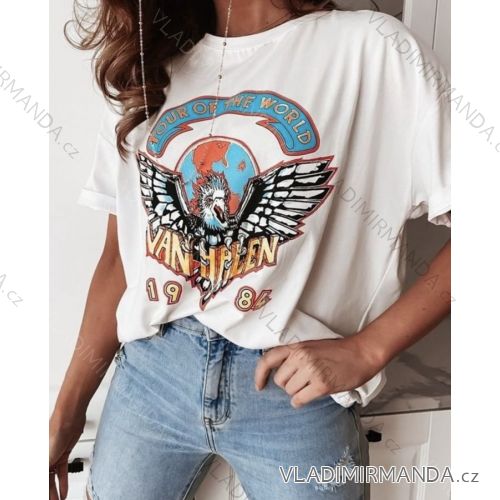 Tričko krátky rukáv dámske oversize (S / M / L ONE SIZE) TALIANSKÁ MÓDA IMWD213420