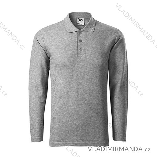Pique Polo LS polokošeľa pánska tmavo sivý melír 3XL ADR-2211218