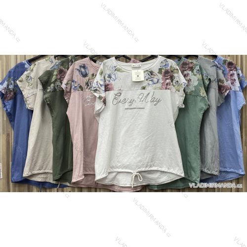 Tunika bavlnená krátky rukáv dámska (S / M ONE SIZE) TALIANSKÁ MÓDA IMWD213447