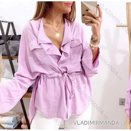 Blúzka / Košele dlhý rukáv dámska (S / M / L ONE SIZE) TALIANSKÁ MÓDA IMWD213487