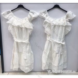 Šaty krajkové bavlnené carmen cez ramená dámske (S / M ONE SIZE) TALIANSKÁ MÓDA IMWD213527