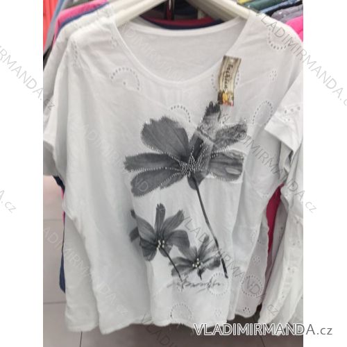 Tunika čipkovaná krátky rukáv dámska (L / XL ONE SIZE) TALIANSKÁ MÓDA IMWT21016