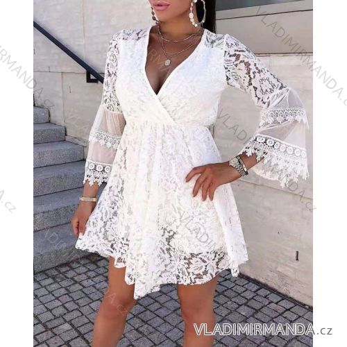 Šaty letné plážové čipkované dlhý rukáv dámske (S / M ONE SIZE) TALIANSKÁ MÓDA IMWD212439