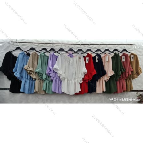 Top / Blúzka šifónová krátky rukáv dámska (S / M ONE SIZE) TALIANSKÁ MÓDA IMWD213669