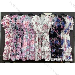 Šaty letné šifónové krátky rukáv kvetované dámske (S / M ONE SIZE) TALIANSKÁ MÓDA IMWD213701