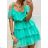 Šaty letní na ramínka carmen dámské (S/M ONE SIZE) ITALSKÁ MÓDA IMWE21048