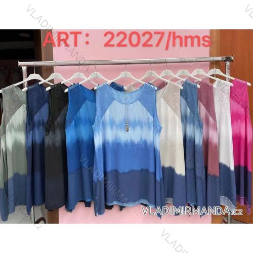 Tunika blúzka bez rukávov dámska nadrozmerná (2XL / 3XL ONE SIZE) TALIANSKÁ MÓDA IMWQ21102