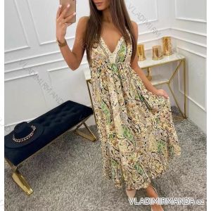 Šaty dlhé letné bez rukávov dámske (S / M ONE SIZE) TALIANSKÁ MÓDA IMWE21024
