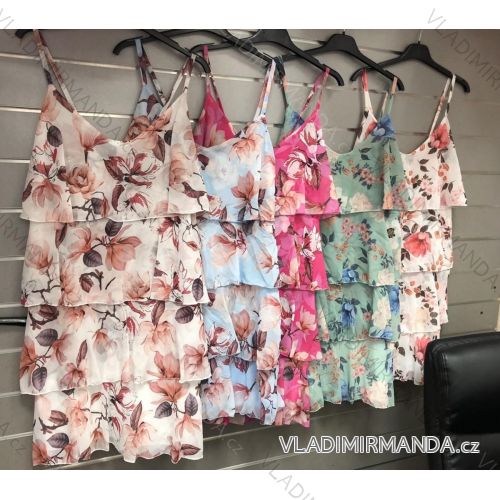 Šaty letné na ramienkach dámske (S / M ONE SIZE) TALIANSKÁ MÓDA IMWD214118