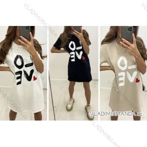 Šaty voľnočasové krátky rukáv dámske (S / M ONE SIZE) TALIANSKÁ MÓDA IMWD213741/DR