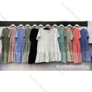 Šaty letné krátky rukáv dámske oversize (S / M / L ONE SIZE) TALIANSKÁ MÓDA IMWD214260