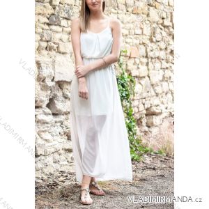 Šaty dlhé letné šifónové na ramienka dámske (S / M ONE SIZE) TALIANSKÁ MÓDA IM421913 / DR