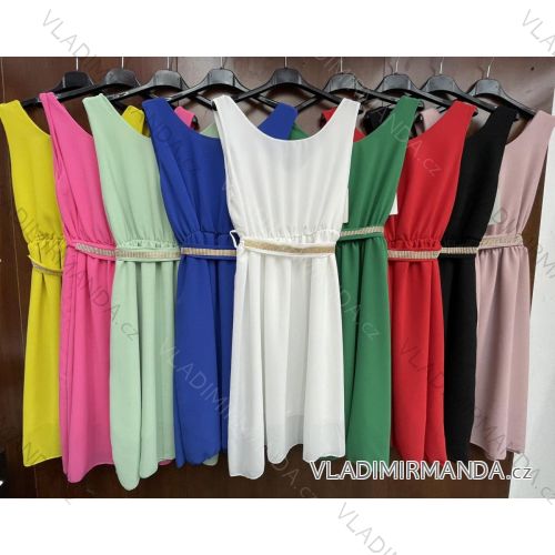 Šaty šifónové letné na ramienka dámske (S / M ONE SIZE) TALIANSKÁ MÓDA IMWD213890
