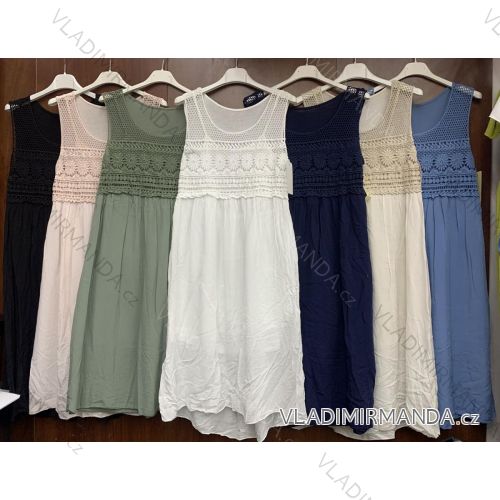 Šaty letné krajkové na ramienka dámske (S / M ONE SIZE) TALIANSKÁ MÓDA IMWA213959