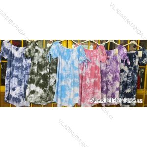 Šaty letné carmen krátky rukáv dámske batika (S / M / L ONE SIZE) TALIANSKÁ MÓDA IMD21724