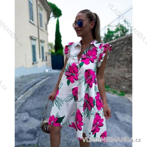Šaty letné košeľové bez rukávov dámske (S / M ONE SIZE) TALIANSKÁ MÓDA IMM21805