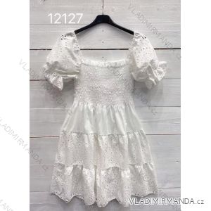 Šaty letné čipkované krátky rukáv dámske (S / M ONE SIZE) TALIANSKÁ MÓDA IMM21815