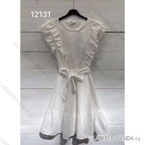 Šaty letné krátky rukáv čipkované bavlnené dámske (S / M ONE SIZE) TALIANSKÁ MÓDA IMM2112131