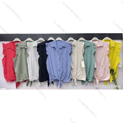 Košele / Blúzka bez rukávov dámska bodka (S / M / L ONE SIZE) TALIANSKÁ MÓDA IMWB213990