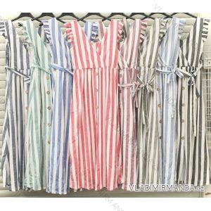 Šaty letné bez rukávov dámske prúžok (S / M ONE SIZE) TALIANSKÁ MÓDA IMWD214024