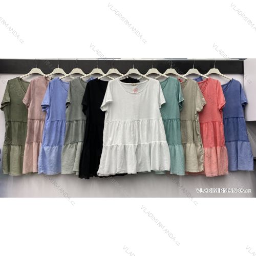 Tunika krátky rukáv bavlnená dámska (L-XL ONE SIZE) TALIANSKÁ MÓDA IMWB214343