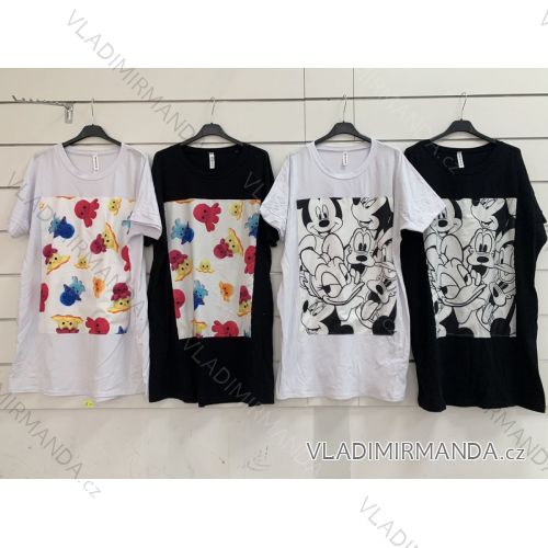 Šaty oversize krátky rukáv dámske (S / M / L ONE SIZE) TALIANSKÁ MÓDA IMWY21683