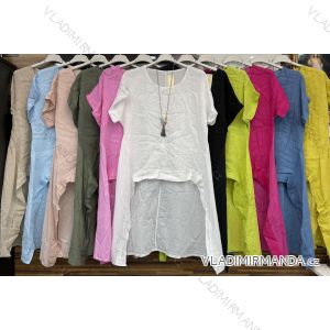 Tunika bavlnená krátky rukáv dámska (L-XL ONE SIZE) TALIANSKÁ MÓDA IMWD214372