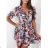 Šaty letné kvetované krátky rukáv dámske (S / M ONE SIZE) TALIANSKÁ MÓDA IMWA214425