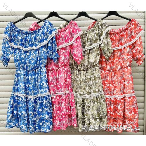 Šaty letné carmen cez ramená dámske (S / M ONE SIZE) TALIANSKÁ MÓDA IMWA214411