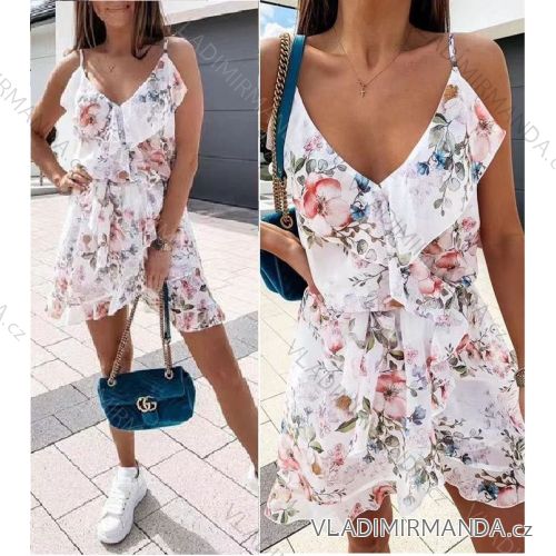 Šaty letné šifónové na ramienkach dámske (S / M ONE SIZE) TALIANSKÁ MÓDA IMWG214449