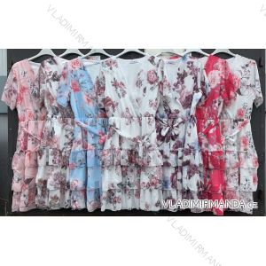 Šaty letné šifónové kvetované krátky rukáv dámske (S / M ONE SIZE) TALIANSKÁ MÓDA IMWM214475