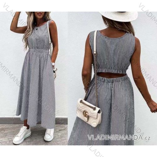 Šaty letné dlhé bez rukávov dámske (S / M ONE SIZE) TALIANSKÁ MÓDA IMWA214477