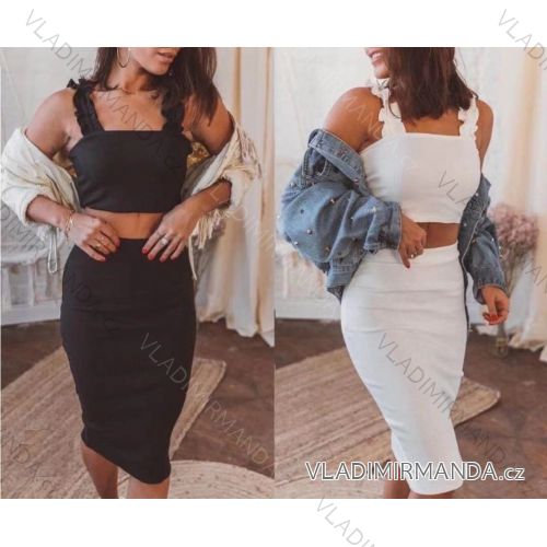Súprava letná top na ramienka a sukne dámska (S / M ONE SIZE) TALIANSKÁ MÓDA IMWE21241