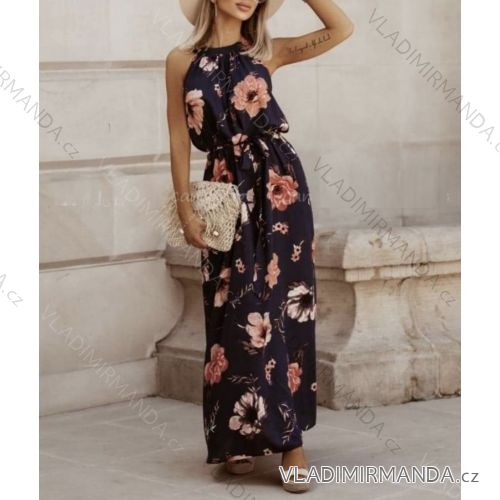 Šaty dlhé šifónové letné bez rukávov dámske (S / M ONE SIZE) TALIANSKÁ MÓDA IMWA21457