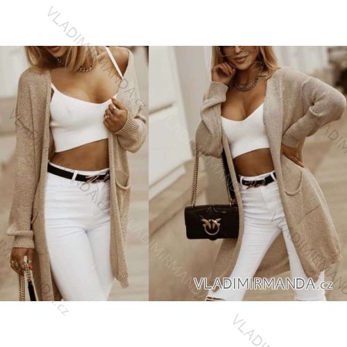 Cardigan pletený dlhý rukáv dámsky (S / M ONE SIZE) TALIANSKÁ MÓDA IMWA21459