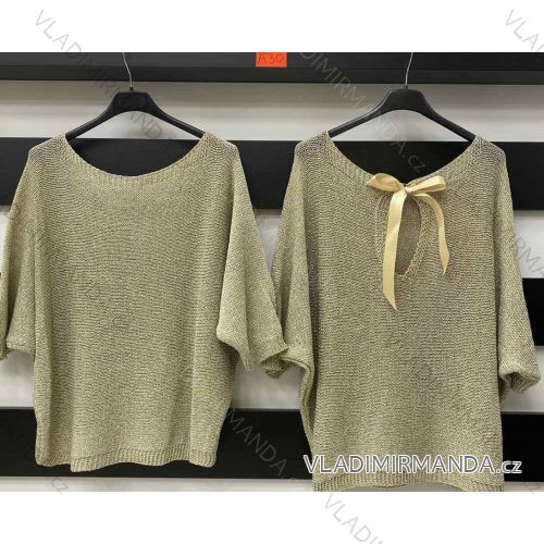 Sveter tenký krátky rukáv dámsky (S / M ONE SIZE) TALIANSKÁ MÓDA IMWA21488