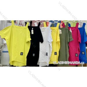Šaty letné bavlnené na ramienka dámske (XL / 2XL ONE SIZE) TALIANSKÁ MÓDA IMWT21138