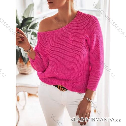 Sveter tenký pletený dlhý rukáv dámsky (S / M ONE SIZE) POĽSKÁ MÓDA IMWT21142