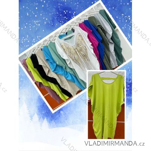 Šaty dlhé oversize krátky rukáv dámske nadrozměr (M / L / XL ONE SIZE) TALIANSKÁ MÓDA IMWT21149