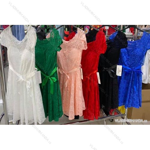 Šaty letné čipkované krátky rukáv dámske (S / M ONE SIZE) TALIANSKÁ MÓDA IMM21948