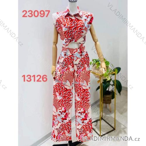 Súprava letné košele a nohavice dámska (S / M ONE SIZE) TALIANSKÁ MÓDA IMM21987