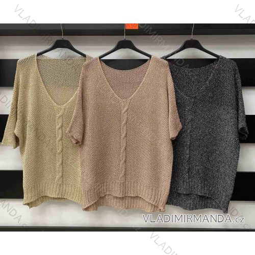Sveter tenký krátky rukáv dámsky (S / M ONE SIZE) TALIANSKÁ MÓDA IMWA215131