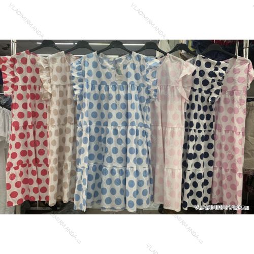 Šaty letné bez rukávov dámske bodka (S / M ONE SIZE) TALIANSKÁ MÓDA IMWA215133