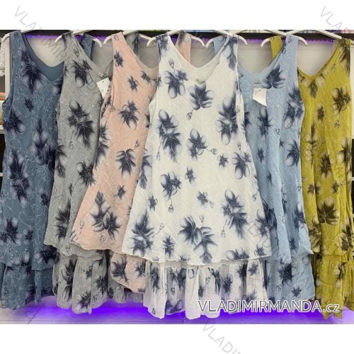 Šaty dlhé letné bez rukávov dámske (S / M ONE SIZE) TALIANSKÁ MÓDA IMWD215253