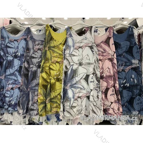 Šaty dlhé letné bez rukávov dámske (S / M ONE SIZE) TALIANSKÁ MÓDA IMWD215259
