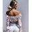 Top carmen dlhý rukáv dámsky (S / M ONE SIZE) TALIANSKÁ MÓDA IMWG215342