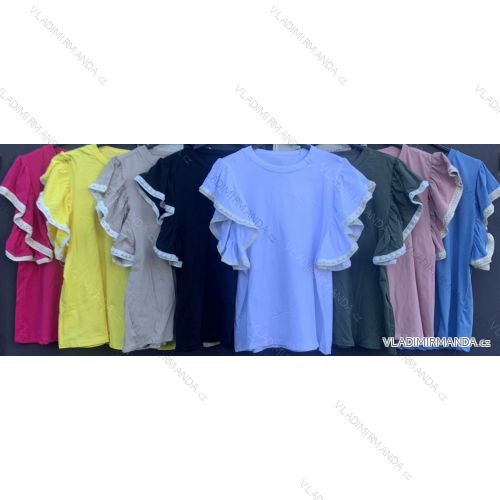 Tričko bavlnené krátky rukáv dámske (S / M ONE SIZE) TALIANSKÁ MÓDA IMWM215074