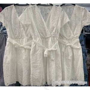 Šaty čipkované bavlnené krátky rukáv dámske (S / M ONE SIZE) TALIANSKÁ MÓDA IMWA215178