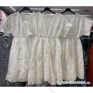 Šaty čipkované bavlnené krátky rukáv dámske (S / M ONE SIZE) TALIANSKÁ MÓDA IMWA215179