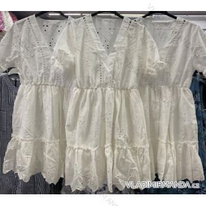 Šaty čipkované bavlnené krátky rukáv dámske (S / M ONE SIZE) TALIANSKÁ MÓDA IMWA215181